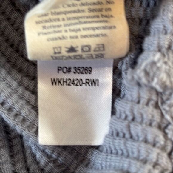 FAHERTY LEGEND WAFFLE LAYERING CREW Gray Blue Color XS - Picture 8 of 8